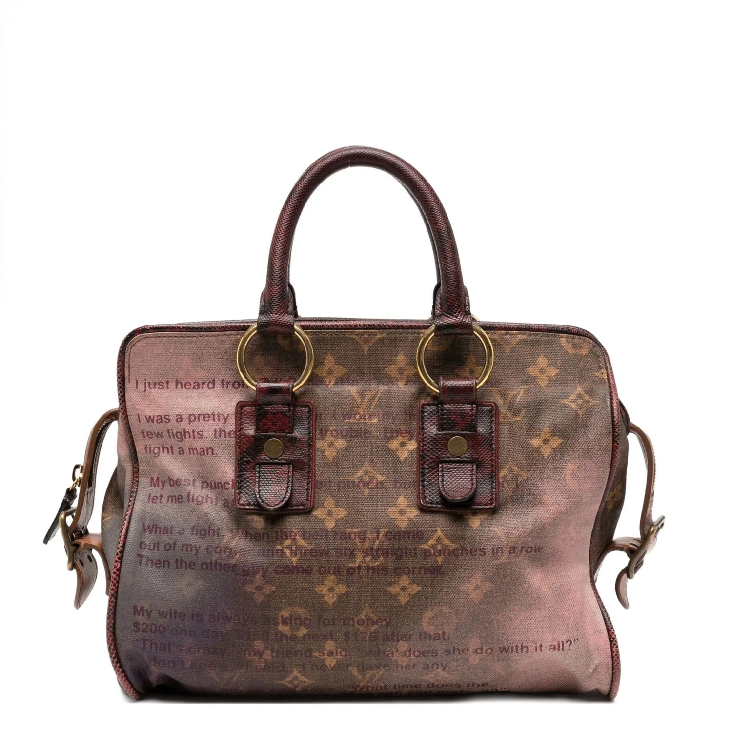 Louis Vuitton x Richard Prince Graduate Jokes Bag in burgundy and brown