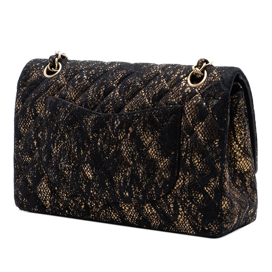 Medium Quilted Lace Chevre and Lace Classic Double Flap