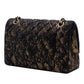 Medium Quilted Lace Chevre and Lace Classic Double Flap