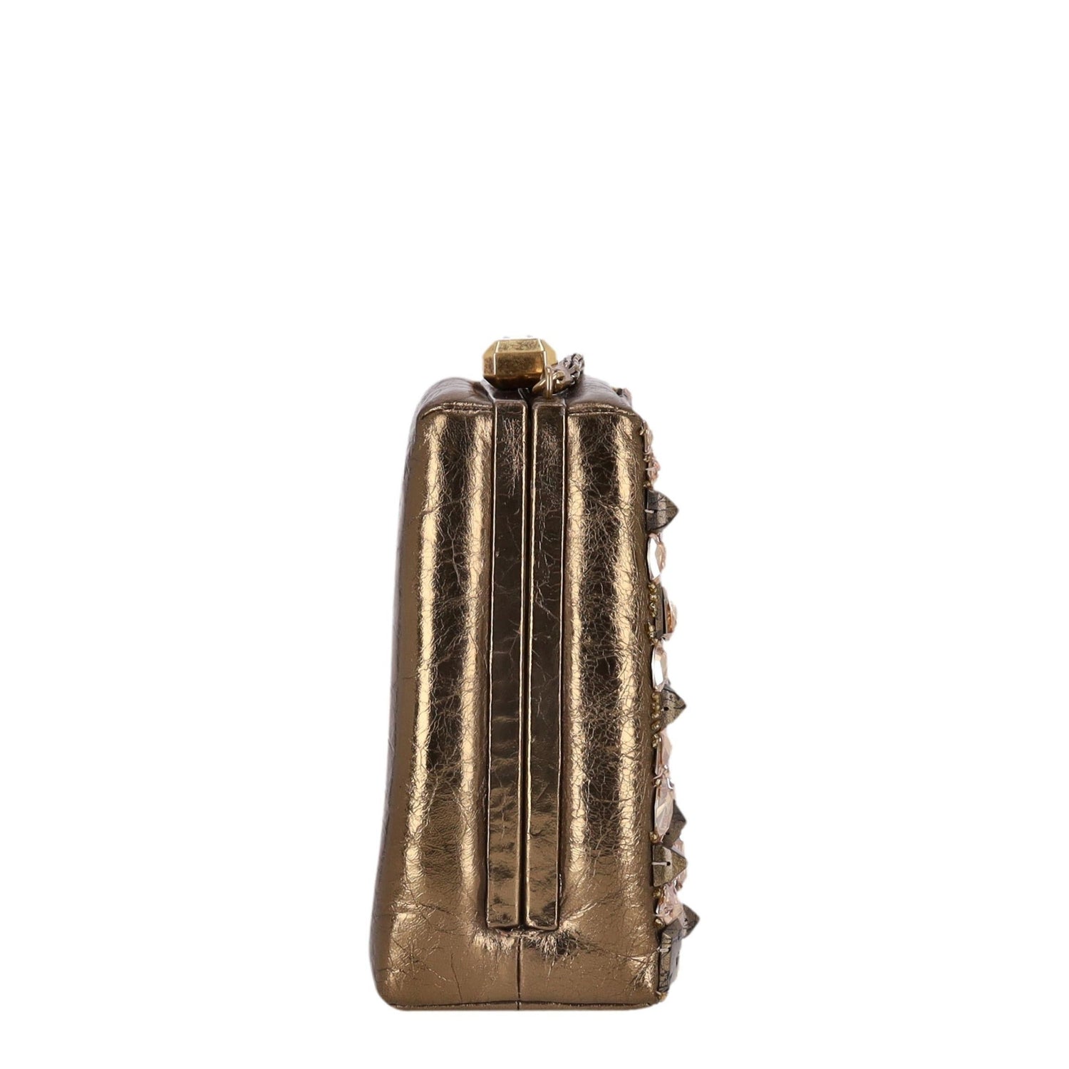 Chanel Metallic Gold Crystal Embellished Bag