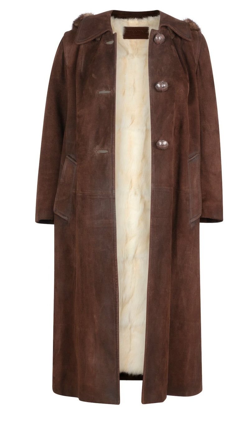 Suede Fur Hooded Coat