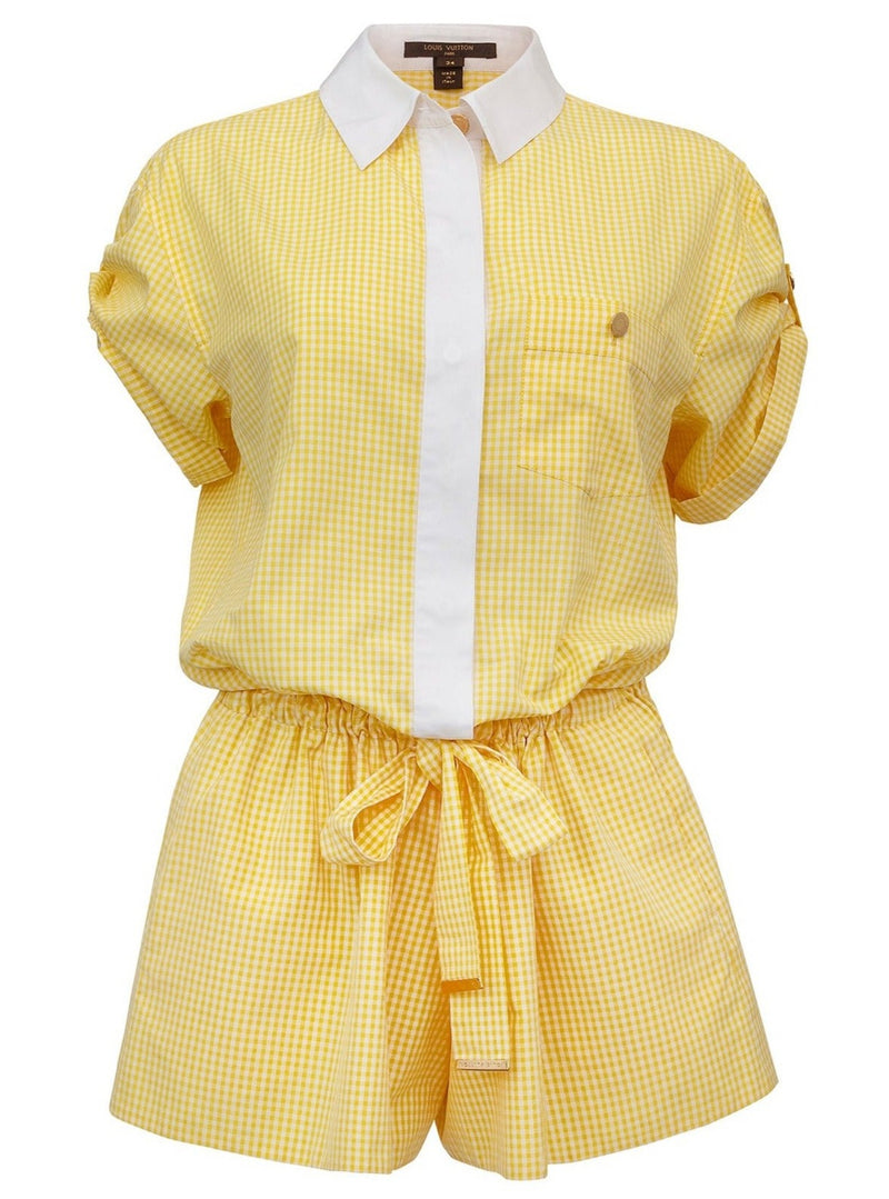 Yellow Chequered Playsuit