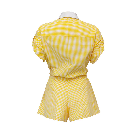 Yellow Chequered Playsuit