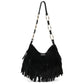 Small “La Boheme" Suede Fringe Hobo Bag