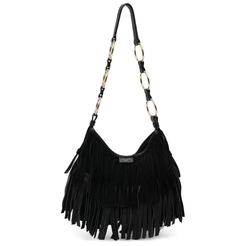 Small “La Boheme" Suede Fringe Hobo Bag