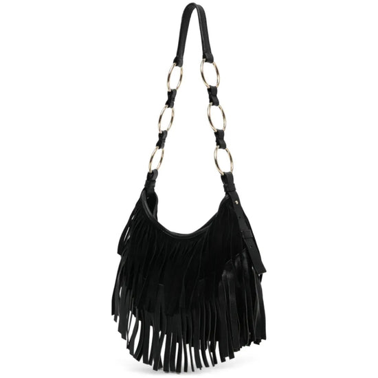 Small “La Boheme" Suede Fringe Hobo Bag