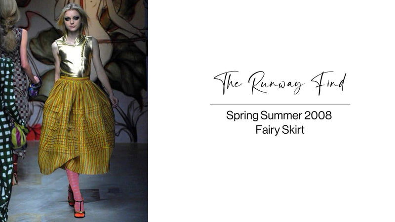 2008 Runway Fairy Yellow Printed Silk Organza Skirt