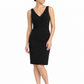 Black deep V-neck dress by Other Designers, featuring elegant, flowing fabric and a stylish deep V neckline.