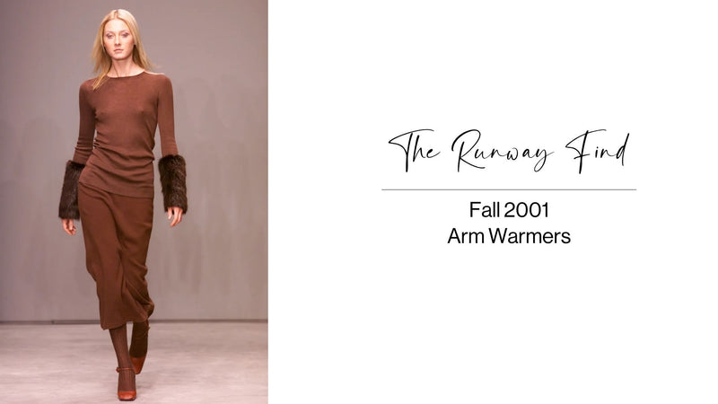 Prada 2001 fur arm warmers, stylish gloves with plush fur details, perfect for cold weather fashion accessories.