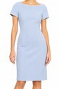 Baby blue Prada dress for girls, featuring soft fabric and elegant design, perfect for special occasions.