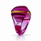 Baccarat Médicis Pop Ring in translucent magenta-purple crystal with sculptural rounded form and gold-tone accent detailing.