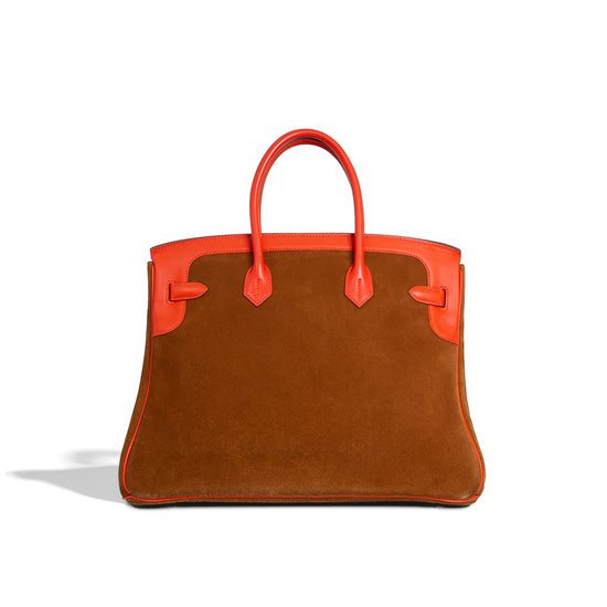 Birkin 35 Grizzly Suede and Swift PBHW