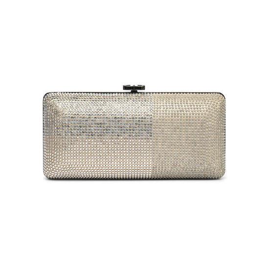 Metallized Lambskin Embellished with Strass Paris-Dallas Clutch