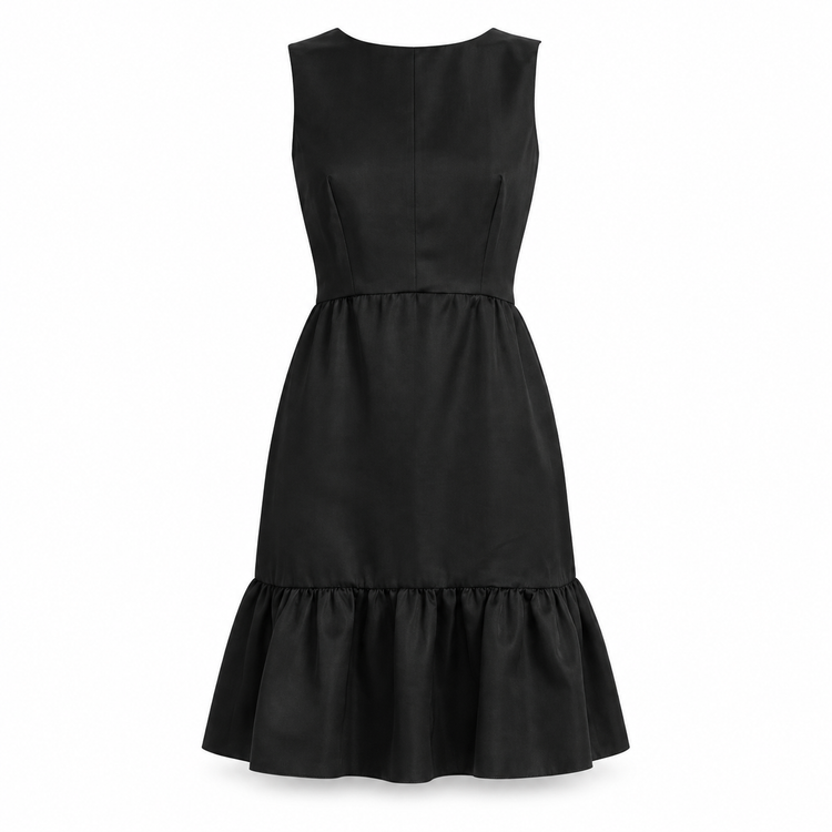 Balenciaga sleeveless dress featuring a tiered hem design, modern and stylish for contemporary fashion looks.