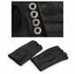 Black Chanel Lambskin Fingerless Gloves, stylish and luxurious, shown on a model demonstrating their elegant design and soft leather texture.