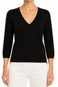 Black Prada V-Neck Top, stylish women&