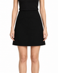 Black Prada mini skirt with a sleek design, displayed on a neutral background, showcasing its fitted silhouette and stylish details.