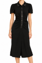 Black Prada shirt dress, stylish and elegant for versatile wardrobe options.