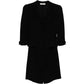 Black Prada tailored skirt suit set featuring a fitted blazer and matching skirt, stylish and sophisticated for professional wear.