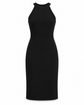 Black draped viscose maxi dress by Prada, featuring elegant flowy fabric and stylish design, perfect for formal occasions.