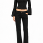Black tailored Gucci trousers with a sleek fit and classic design, featuring a smooth fabric and tailored waistband.