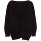 Bottega Veneta brown lightweight V-neck cardigan, soft knit top with long sleeves and ribbed cuffs, casual versatile style.