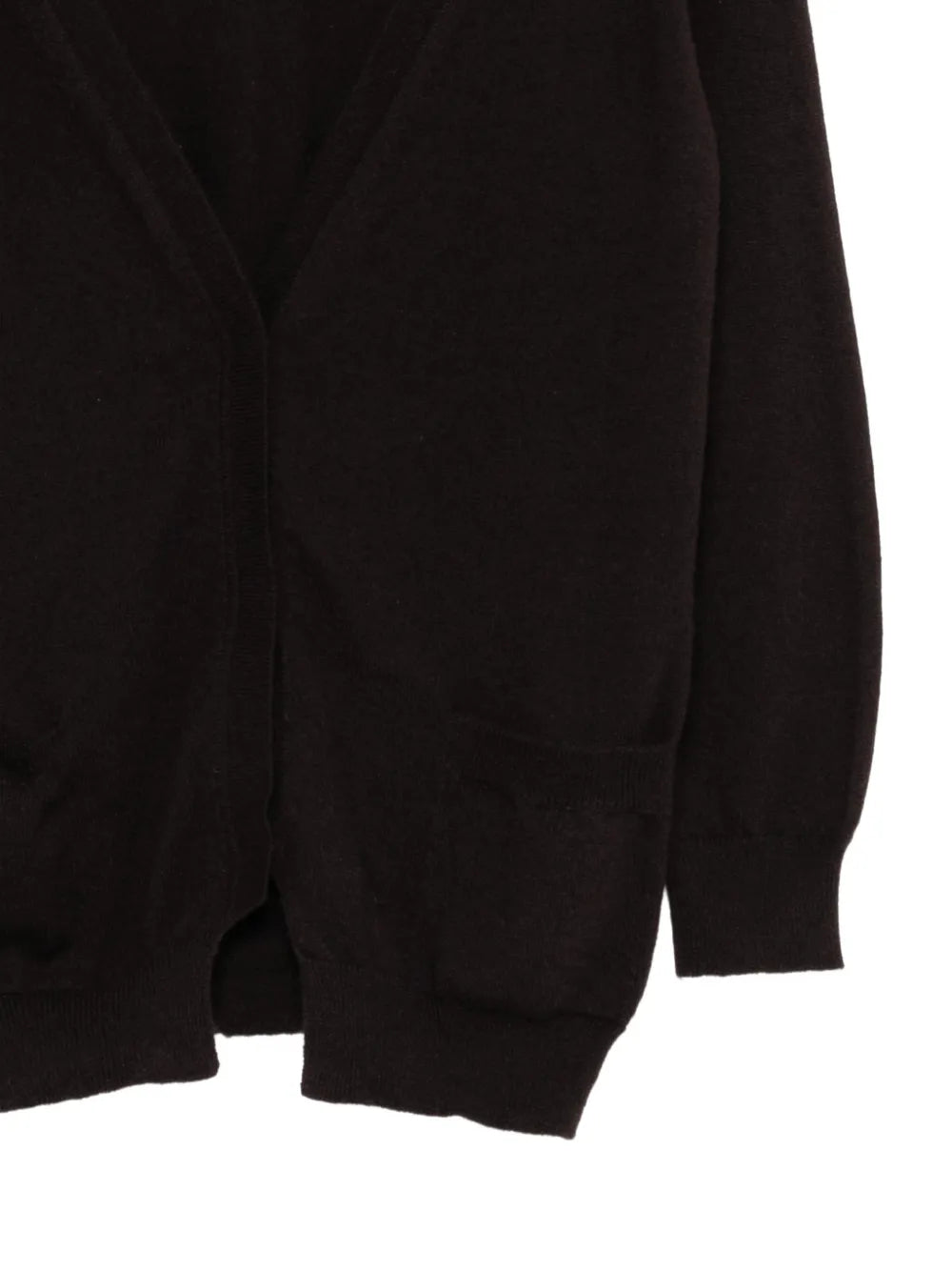 Bottega Veneta brown lightweight V-neck cardigan, soft tops with a relaxed fit and elegant design.