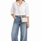Bottega Veneta Candy Cassette Crossbody Bag in blush pink leather with oversized intrecciato weaving, structured rectangular silhouette and adjustable shoulder strap.