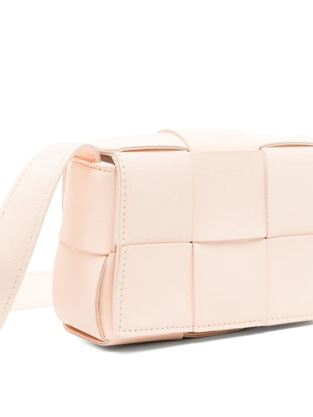 Bottega Veneta Candy Cassette Crossbody Bag in vibrant yellow with signature cassette design and adjustable shoulder strap