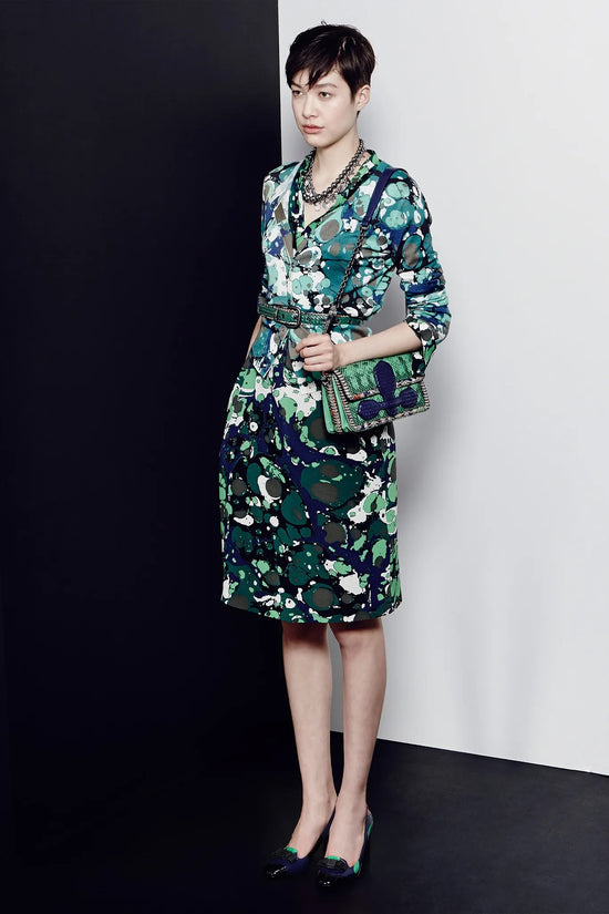 Green Abstract Print Dress