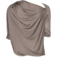 Bottega Veneta brown silk top, elegant sleeveless blouse with a smooth, shiny fabric, displayed on a hanger.