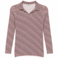 Bottega Veneta striped silk polo top featuring a classic collar, short sleeves, and vibrant horizontal stripe pattern.