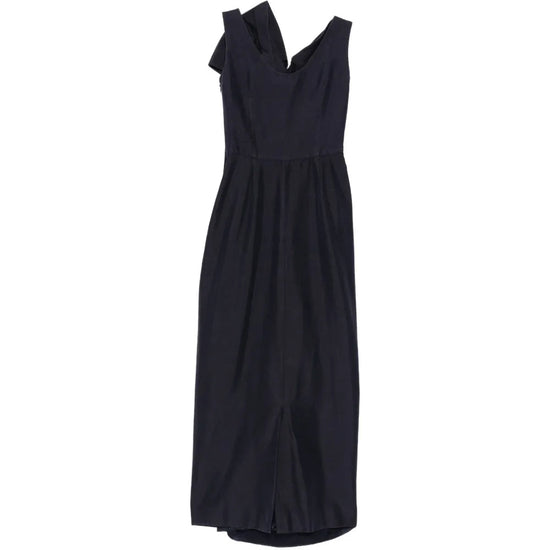 Dior bow detail maxi dress shown from the side, featuring elegant fabric and sophisticated design perfect for formal occasions.