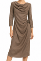 Brown wool-blend brooch dress from Other Designers, featuring a stylish fit and elegant details, perfect for sophisticated occasions.