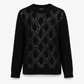 Black Brunello Cucinelli double layer jumper, stylish long-sleeve top with layered fabric design, displayed on a neutral background.
