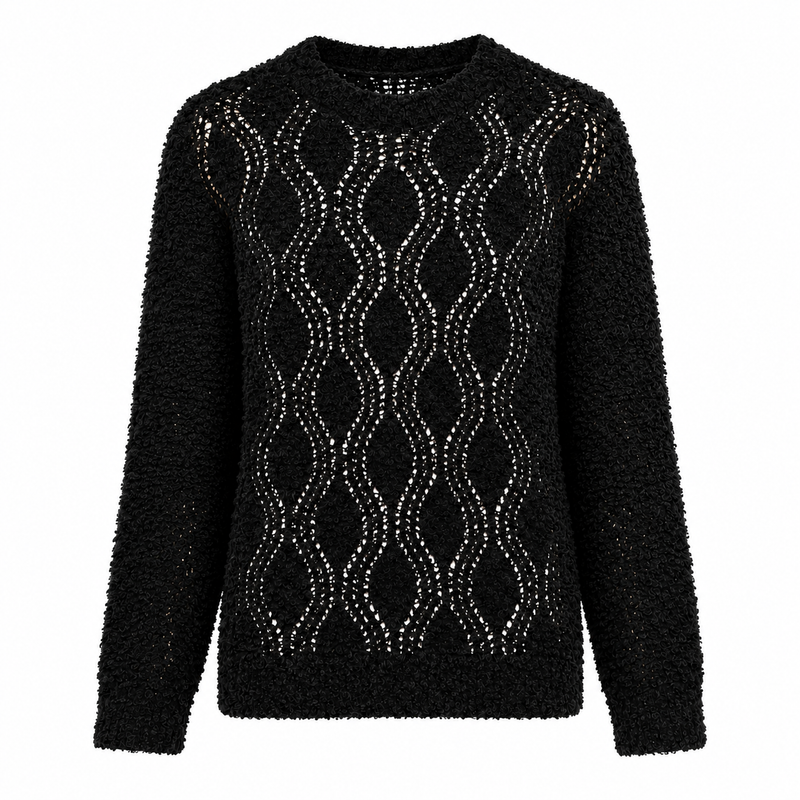 Black Brunello Cucinelli double layer jumper, stylish long-sleeve top with layered design, soft knit fabric, and ribbed cuffs.