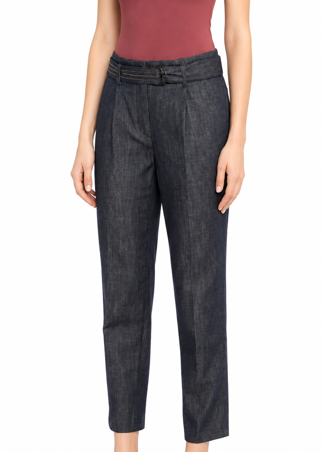 Indigo denim tailored trousers by Brunello Cucinelli featuring a sleek fit and classic design, perfect for sophisticated casual wear.