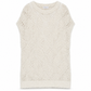 Brunello Cucinelli sleeveless knitted vest in neutral color, close-up of soft, finely woven top with ribbed edges.