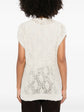 Back view of Brunello Cucinelli sleeveless knitted vest, stylish top with fine knit texture and ribbed details.