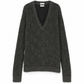 Grey Brunello Cucinelli V-neck double layer jumper, showcasing soft knit fabric and layered design, styled as a casual tops.