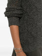 Grey Brunello Cucinelli V-neck double-layer jumper, stylish tops with a layered design and soft knit fabric.