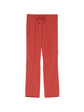 Front view of Brunello Cucinelli red drawstring trousers featuring a relaxed fit and adjustable waist for casual elegance.
