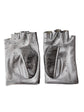 Metallic Silver Fingerless Gloves