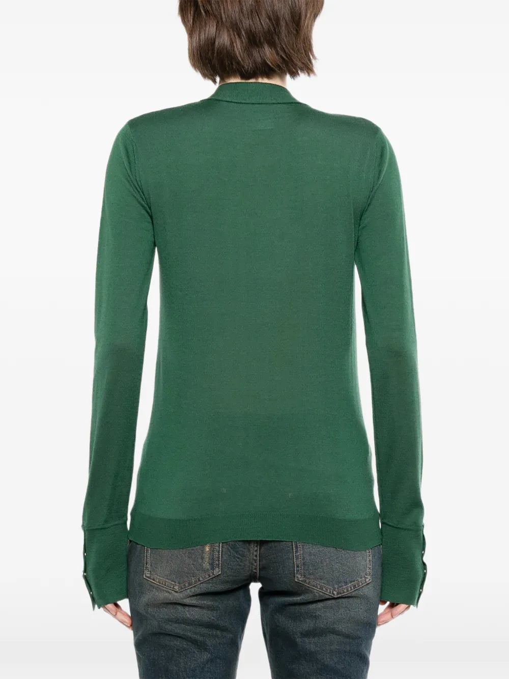 Pre-owned green wool top by CHANEL, stylish and cozy women&