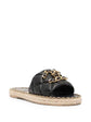 Pre-owned CHANEL quilted leather espadrilles with woven jute soles and classic design, stylish and comfortable women&