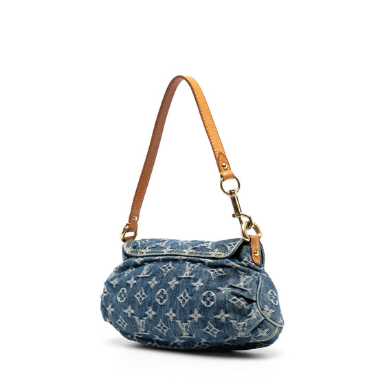 Monogram Denim Mini Pleaty Bag