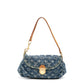 Monogram Denim Mini Pleaty Bag