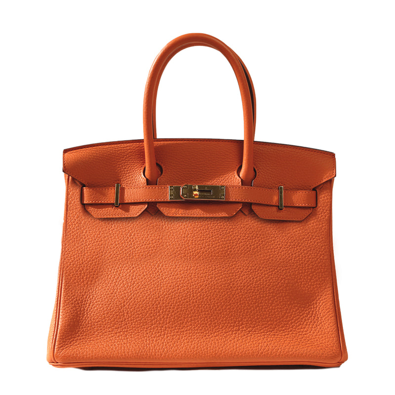 Birkin 30 Orange Clemence GHW