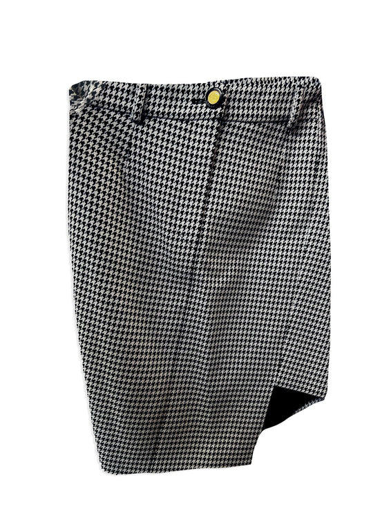 Balenciaga Houndstooth Asymmetrical Skirt