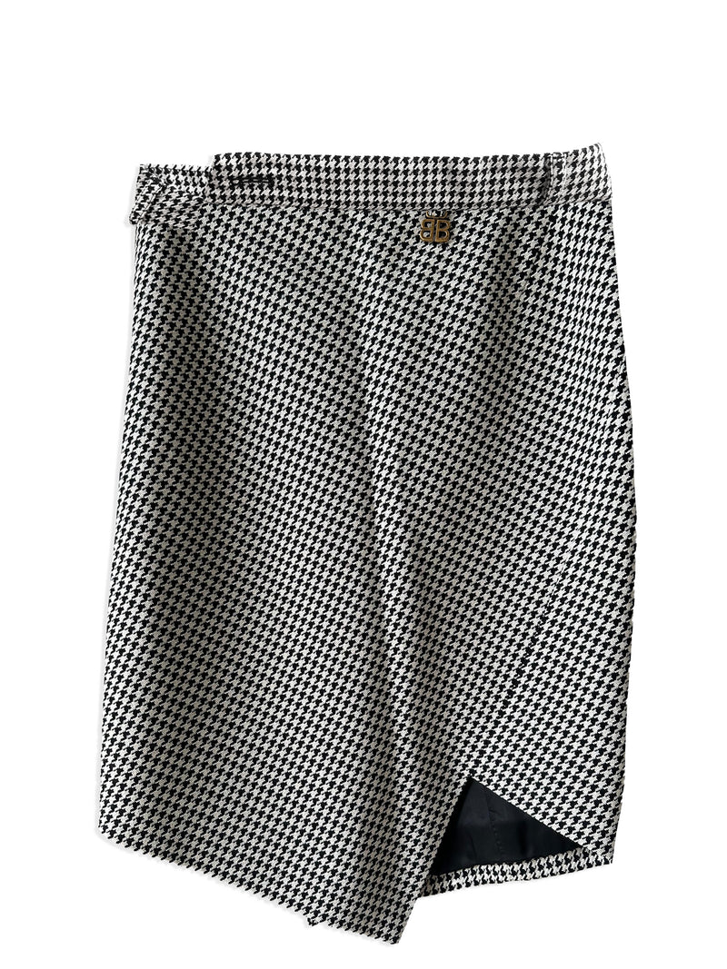 Balenciaga Houndstooth Asymmetrical Skirt